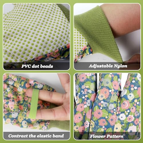 Women's Gardening Gloves Weeding and Thorn Resistant Work Gloves for Digging Planting Pruning Raking-Grown - color: Green