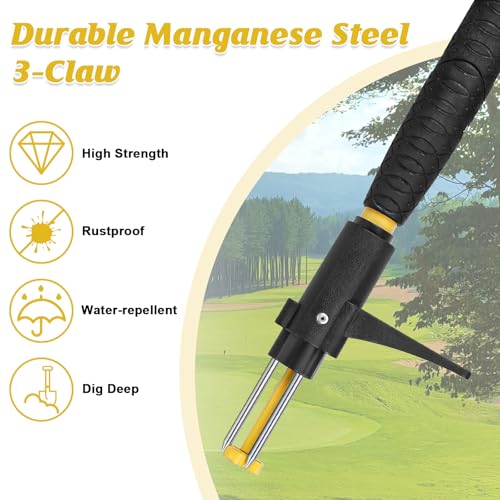 39" Stand Up Weed Puller, Heavy Duty Detachable 3-Claw Weeder Tool - size: 39 Inch 3-Claw