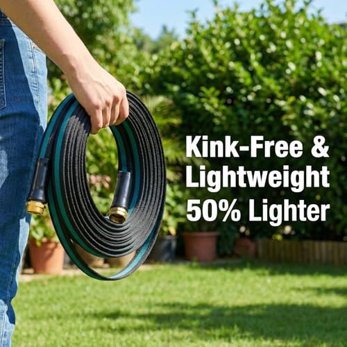 75FT Lightweight Garden Hose – Kink-Resistant, Flexible, High-Pressure Hose for Outdoor Watering, Lawn Care, Garden, and Car Cleaning