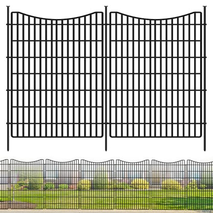 10 Panels No Dig Dog Fence Outdoor for Yard, 48 in (H) x 23.6 ft (L) Animal Barrier Fence Rustproof Metal Wire Panel Border for Dog, Tall Garden Fenceing Panels Temporary Ground Stakes for Yards,Patio - size: 48 in（H）