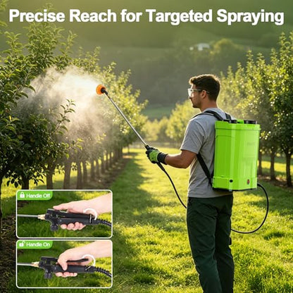 Battery Powered Backpack Sprayer 5.3 Gallon Electric Garden Sprayer - color: Light Green