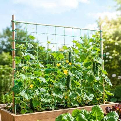 1 PcsGarden Trellis Netting for Climbing Plants, Plant Netting for Garden Climbing Net, Nylon Garden Nettings for Plants Outdoor Indoor Vegetable Tomato Cucumber Grow Trellis Nets