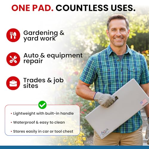 Aquamentor Kneeling Pad - Made in The USA - Firm, Durable and Thick Garden or Mechanics Foam Kneeling Pad, Great for Use Around The House, Garden, Job or Shop(17.5” x 8.0” x 1.5”, Black, 3-Pack) - size: 17.5" x 8" x 1.5" (3-Pack)