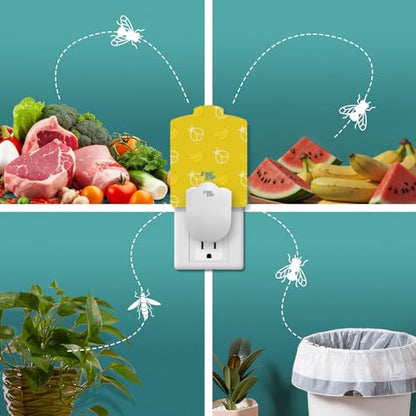 ZingZap Flying Insect Trap Indoor, Plug & Prey Dual-Baiting Fly Traps with Banana Scent & Blue Light, 2X More Effective Catch, House Flies, Gnats, Moths, Base Plug & 5 Cartridges - size: Banana