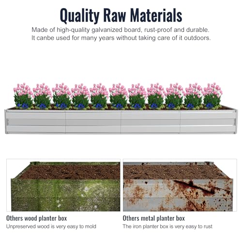 Galvanized Raised Garden Bed Kit, 10.9x3x1FT Metal Raised Garden Beds for Vegetables - size: 10.9*3*1FT
