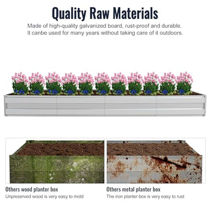 Galvanized Raised Garden Bed Kit, 10.9x3x1FT Metal Raised Garden Beds for Vegetables - size: 10.9*3*1FT
