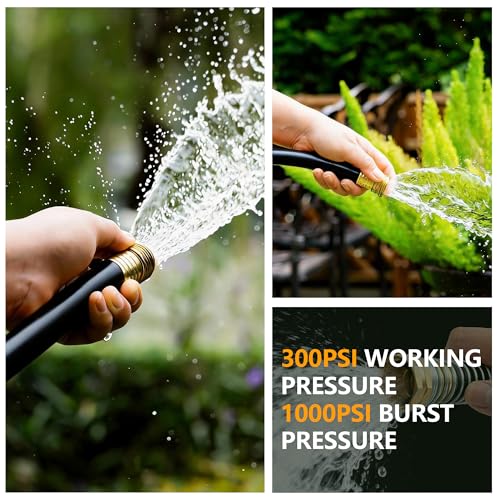 5/8" Garden Hose 30ft, -40℉ To 190℉ Hot/Cold Rubber hose, Black - color: Black, size: 30Ft