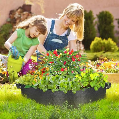 ZtohPyo 2-Pack 15 Gallon Grow Bags,Round Fabric Raised Garden Beds with 2 Handles,Durable Garden Planter Cloth Pots Container to Grow Vegetables for Outdoor Plants - size: 2-pack 15 Gallon