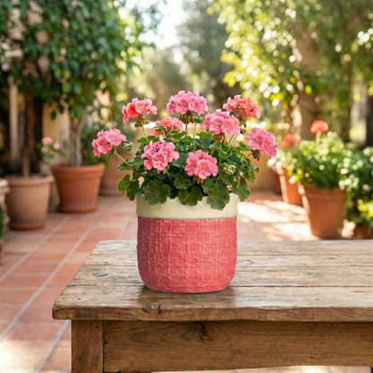 6 Inch Pots for Plants, Ceramic Planter, Round Flower Pots, Red - color: Red, size: 6 Inch