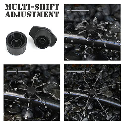 100Pcs Drip Irrigation Emitters,Adjustable Irrigation Drippers Sprinklers - color: Black-100pcs