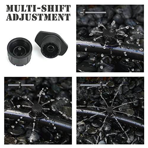 100Pcs Drip Irrigation Emitters,Adjustable Irrigation Drippers Sprinklers - color: Black-100pcs