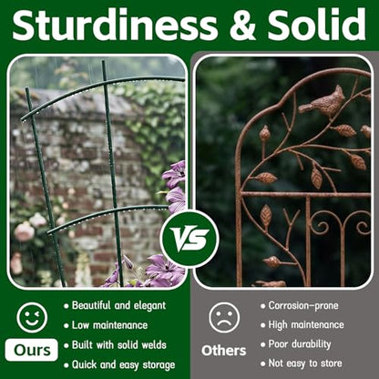 Thealyn 24" Metal Plant Trellis, Climbing Plant Support, 4 Pack (Green) - size: 24 inch