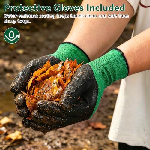HEMOTON Reusable Yard Waste Bags 72 Gallon, 2 Pack with Gloves