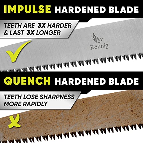 Professional Heavy Duty Pruning Saw (Razor Sharp 13" Straight Blade) Comfort Handle with Saw Blade Enclosure - size: 12" Straight
