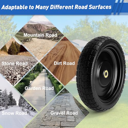 13" Wheelbarrow Tires for Gorilla Cart 5/8" Axle Bore Hole 2.17"Offset Hub