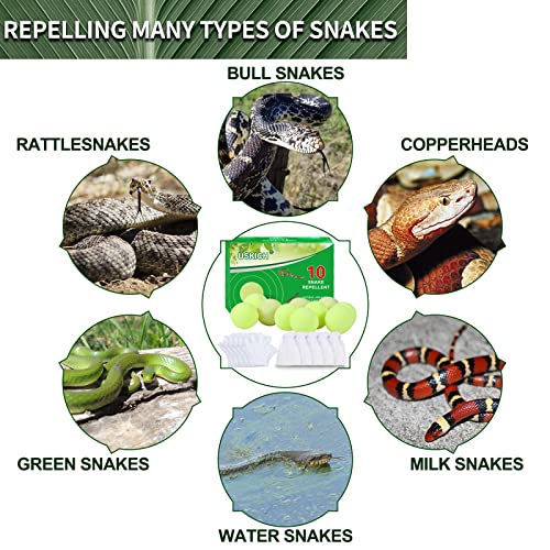USKICH 10 Pack Snake Away Repellent, Snake Repellent Balls for repelling Snakes Rats and Other Pests, for Yard Lawn Garden Camping Fishing, Natural Plant Formula Pest Insect Control(Recipe Upgrade)… - color: Yellow-snake