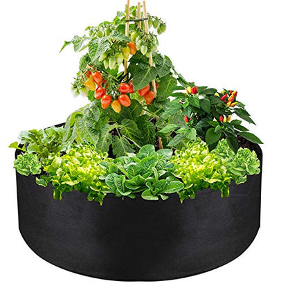 50 Gallon Large Grow Bag, Heavy Duty Fabric Round Raised Garden Bed - size: 50 Gallon (36" D x 12" H)