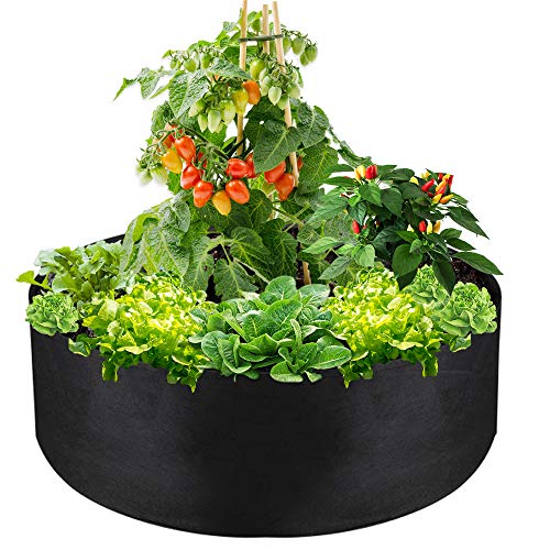 50 Gallon Large Grow Bag, Heavy Duty Fabric Round Raised Garden Bed - size: 50 Gallon (36" D x 12" H)