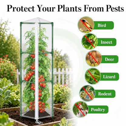 Halatool Garden Tomato Plant Cover Netting, Fits 55–72" Tomato Cages - size: 61 Inch