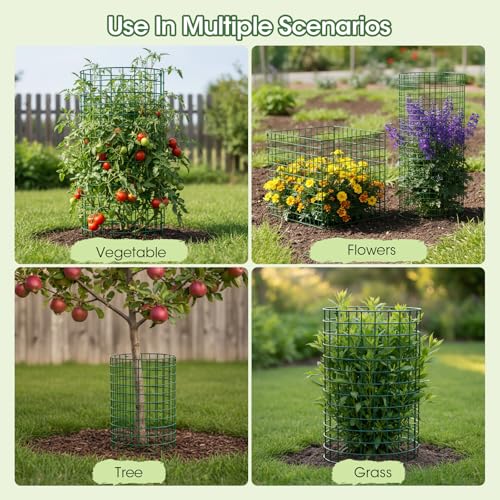 18PCS Plant Protectors from Animals, 13"x13" Metal Plant Cages for Outdoor Plants, Reusable Plant Covers from Animals, Garden Cloche & Chicken Wire Cloche for Vegetables, Flowers, Seedlings