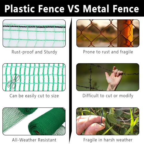 POYEE Deer Fence Netting 5x100ft Plastic Mesh Netting for Garden Protection - color: Green, size: 5x100ft