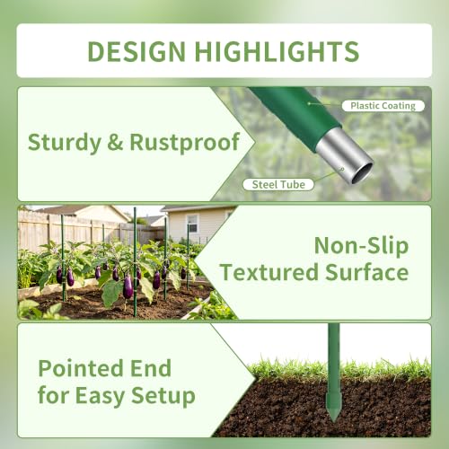 PROWORX Garden Plant Stakes, 16 Inch 30 Pack DIY 4ft 5ft 6ft Tomato Stakes - size: 16 Inch 30 Pack