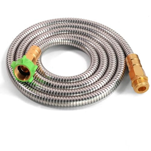 Metal Short Garden Hose 10 Ft 12 Ft, Flexible Stainless Steel Garden Hose 10 Feet 15 Feet Heavy Duty Water Hose Flexible Metal Water Hose (10 Feet) - size: 10 Feet
