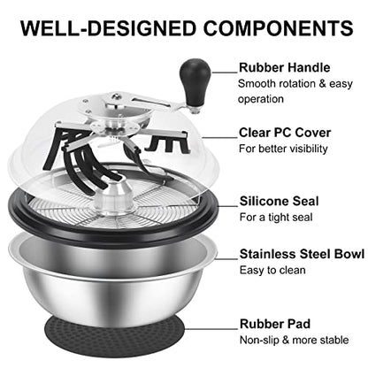 19 Inch Bud Leaf Bowl Trimmer Twisted Spin Cut for Hydroponic Plant with Sharp Stainless Steel Blades,4-Layer Plant Rack Included and Results Collection Bowl - size: 19"+Rack+Result Bowl