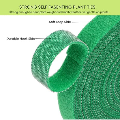 Reusable Plant Ties Hook and Loop Soft Garden Tape Roll Gentle Plant Supporting Ties Double Sided Self Gripping Adjustable Garden Staking Straps for Climbing Plants and Vines (1/2 Inch x 82 ft, Green) - size: 1/2 Inch x 82 Feet