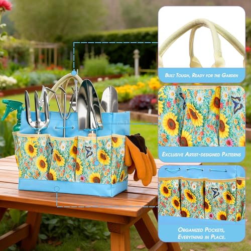 Garden Tool Set, 10 PCS Gardening Tools/Kit for Women,Gardener Gift - color: Blue