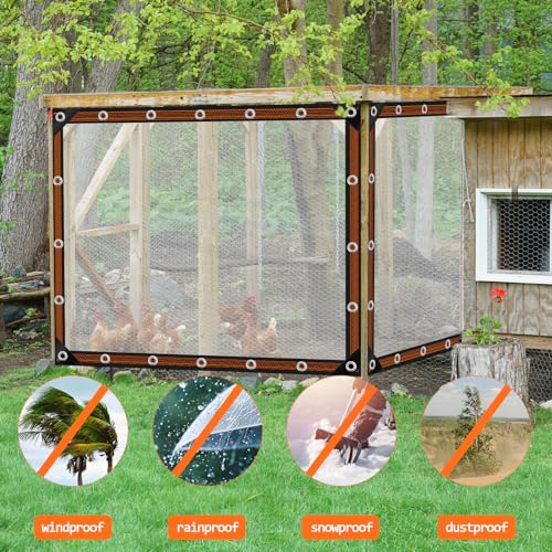 6x8FT Heavy Duty Clear Waterproof Tarp,Outdoor Garden Rainproof Covering - size: 6 x 8 FT