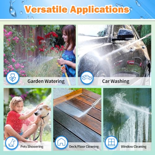 AUTOMAN Full Size Garden Hose Nozzle, High Pressure Pistol Grip Water Nozzle Sprayer with Threaded Front, Adjustable Spray Water Flow for Washing Car, Cleaning Ground, Watering Plants, Showering Pet - size: 1 Pack, style: Zinc Alloy