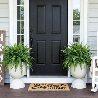 KOL 15 Inch Tall Planters, Beige Plastic Urn Planters, 2 Pack - color: Beige, size: Bundle: 15"+15"