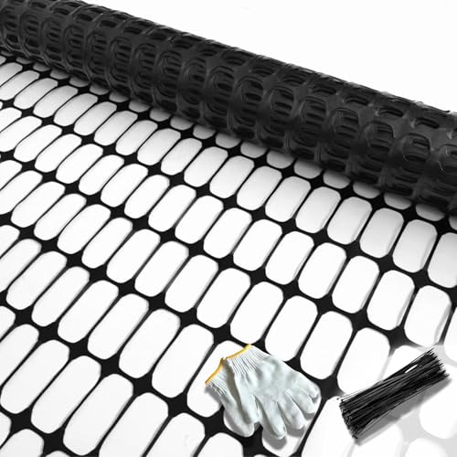 PotatoLife Black Plastic Garden Fence, Extra Strength, 4'x100' - color: Black, size: 4' x 100'