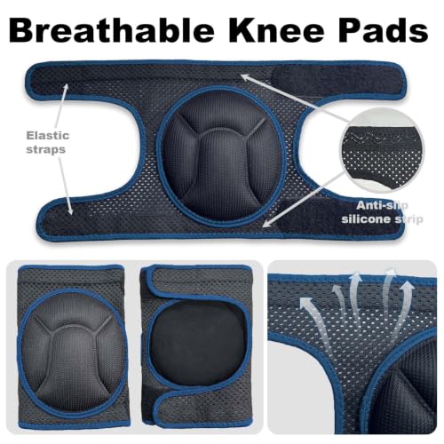 Garden Knee Pads for Men Women, Breathable Elastic Fabric, Blue M (1 pair) - color: Blue, size: Medium