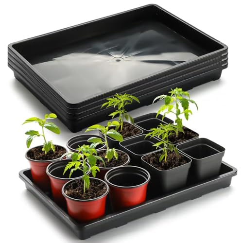 RooTrimmer 5 Pack Nursery Potting Tray, Carrying and Holding Plant Tray for Seeds Starting Pot, Collecting Drainage Water(Black) - color: Black, size: Holding Trays-5P
