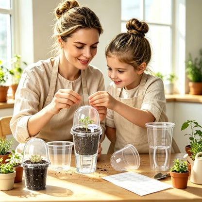 30 Pack 3.5" Self Watering Propagation Pots, Seed Starter Cups with Dome - size: 3.5 Inches