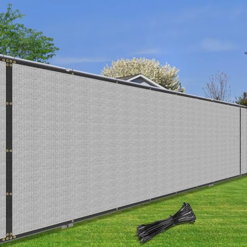 COARBOR 5' x 12' Fence Privacy Screen Heavy Duty Windscreen Fencing Mesh Shade Net Cover for Outdoor Wall Backyard Patio Deck and Porch, Grey - color: Gray, size: 0 5' x 12'