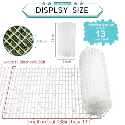 Zopeal 13ft Cat Deterrent Mat, Soft Spikes, Indoor Outdoor Pet Repellent - color: White, style: 158 x 12 Inch