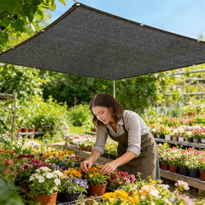 Shade-Cloth 85-90% for Garden Plants 8x14 FT, Black Sun-Block Shade Cover Mesh Tarp with Grommets Sun Shade Canopy for Outdoor Pergola Patio Flower Lawn Kennel Chicken Coop - size: 8x14 FT