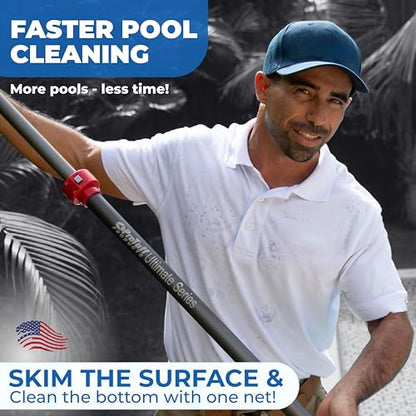 ProTuff 490 Promise 19.5in Pro Pool Leaf Rake Net, Deep Bag Skimmer - size: PRO 19" Leaf, style: PRO – Lifetime