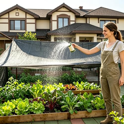 Garden Shade Cloth Suitable for Plants Outdoor Vegetables with Buckle Holes Greenhouse Chicken Coop Dog Kennel Courtyard Shade net Tarp Netting Waterproof Fabric 90%, 10FT*20FT - color: Style:90%, size: 10FT*20FT