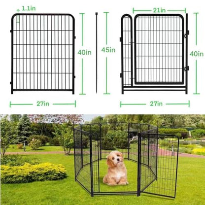 Getlay Fencing for Garden Beds, 14 Panels Total 31 Ft(L), Gate 21 inches Wide with Low Sills. Fencing 40 inch High, Dog Digging Fence Barrier,Garden Fence with Gate, Dog Fences for the Yard - size: 40''(H)-14panels-31ft(L)