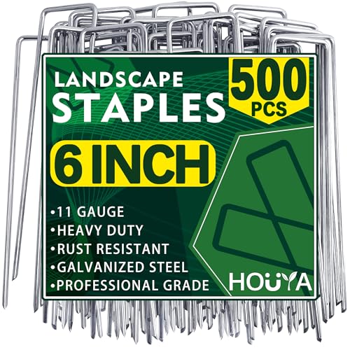 500 Pack Landscape Staples 6 Inch 11 Gauge Garden Stakes - size: 6 inch 500 Pack