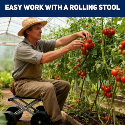 Hryan Rolling Garden Stool for Farm Work