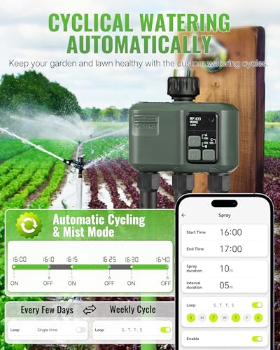WiFi Water Timer for Garden Hose, Sprinkler Timer 3 Zone, 3 Outlet Smart Hose Watering with WiFi Irrigation Controller, Automatic Irrigation System/Rain Delay/Manual Watering D33WT06 - style: 3 ZONE