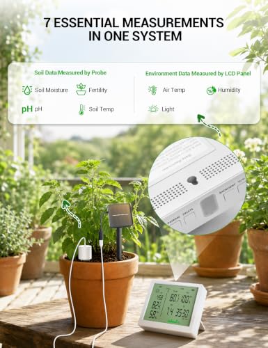 Solar Probe Expansion Kit — Compatible Add-On for 7-in-1 Wireless Soil Sensor System | Adds 1 More Monitoring Zone | Pairs to Existing Display, Up to 32 Probes Total - size: 1 Pack Probe Expansion