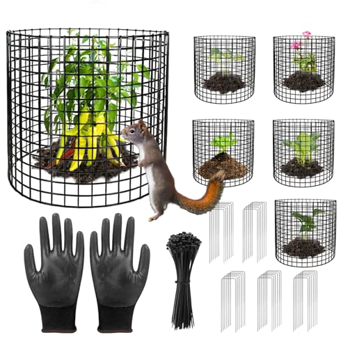 18Pcs Plant Protectors from Animals,13.5" Dia X 14.3" H Metal Plant Cages for Outdoor Plants Plant Cage & Supports Keep Animal Out Garden Wire Mesh Protection from Rabbit Chicken Squirrel Tree Flower