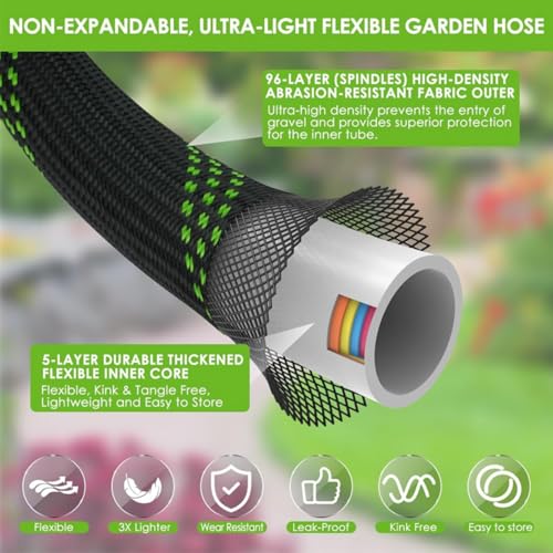 Upgraded 50FT Expanding Garden Hose with 10 Pattern Spray Nozzle
