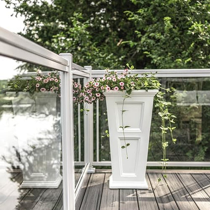 Mayne Fairfield 28in Self-Watering Tall Square Planter, White - color: White